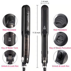 مملس الشعر الاحترافي بتقنية البخار يملس ويموج الشعر بتمريرة واحدة